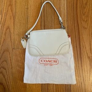 Coach White Leather Wristlet